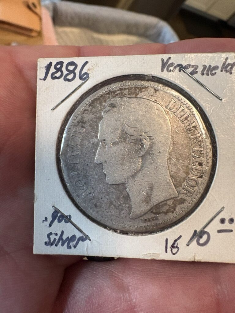 Read more about the article 1886 Venezuela Silver Coin .9 Fine Silver 25g
