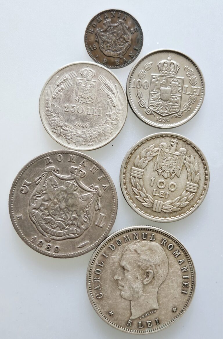 Read more about the article ROMANIA. Lot Old Coins. Carol I and Carol  II. 4 Silver. Lei