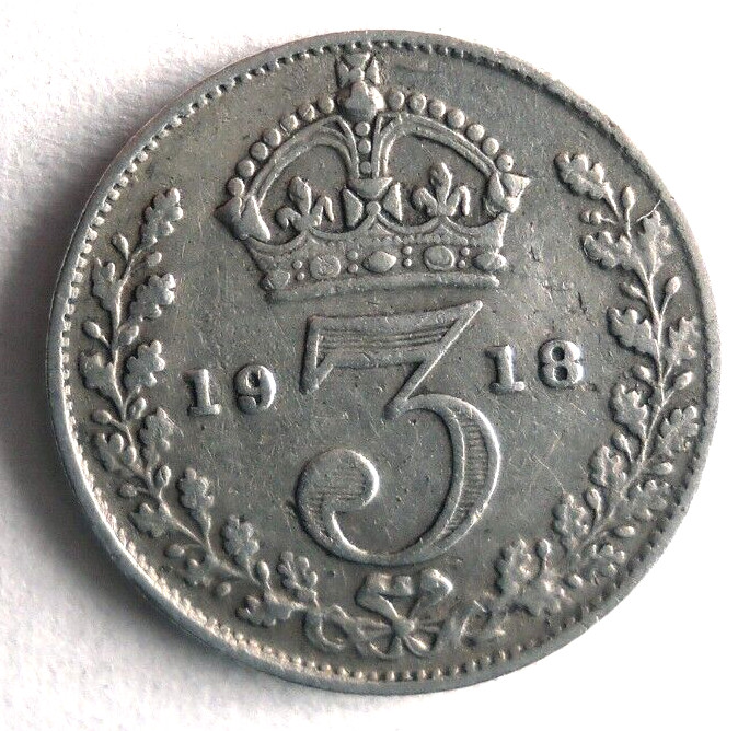 Read more about the article 1918 GREAT BRITAIN 3 PENCE – Excellent Sterling Silver Coin – FREE SHIP – #3psv