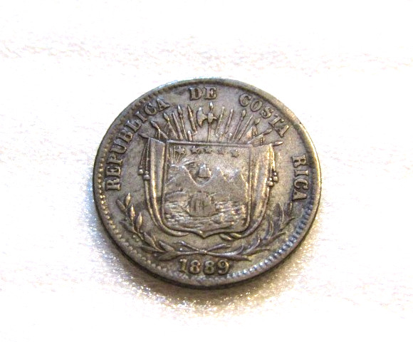 Read more about the article Costa Rica 1889-H 10 Centavos Silver Old Coin Heaton Mint