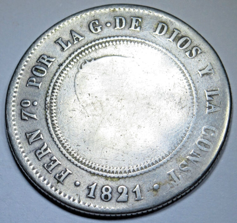 Read more about the article 1821 Spanish Silver 10 Reales Genuine 1800’s Colonial Antique Ferdinand VII Coin