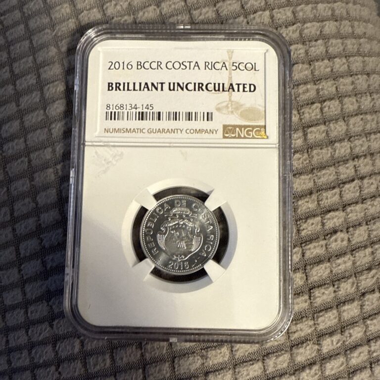 Read more about the article 2016 BCCR Costa Rica 5 Five Colones Coin NGC Graded Brilliant Uncirculated