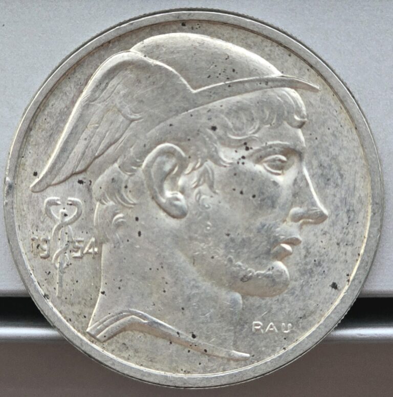 Read more about the article Belgium 1954 50 Francs Silver Coin Dutch Variety
