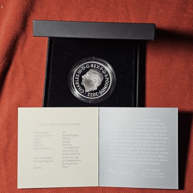 Read more about the article 2022 Her Majesty Queen Elizabeth Proof Piedfort 5 Pound Silver Coin