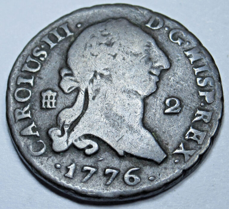 Read more about the article 1776 Spanish Copper 2 Maravedis Genuine 1700’s US Colonial Pirate Treasure Coin