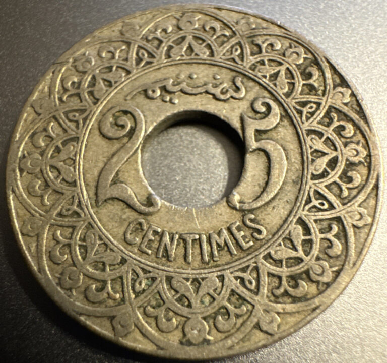 Read more about the article 1921 Morocco Empire 25 Centimes