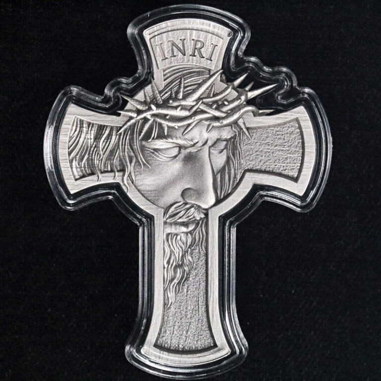 Read more about the article 2025 Chad 1 Ounce Silver Jesus Cross Shaped OGP – STOCK