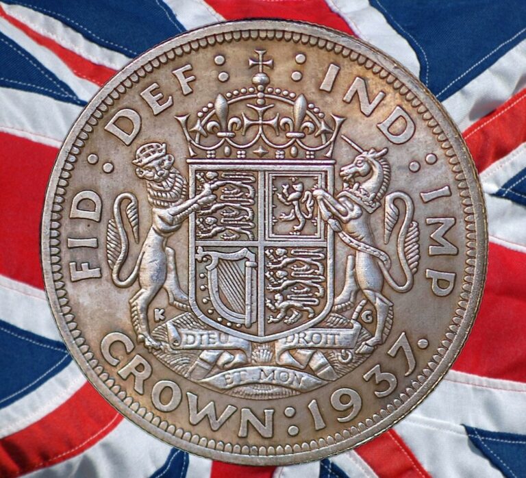 Read more about the article Pattern 1937 UK Edward VIII Half Crown Silver Plated Coin Modern RESTRIKE Token