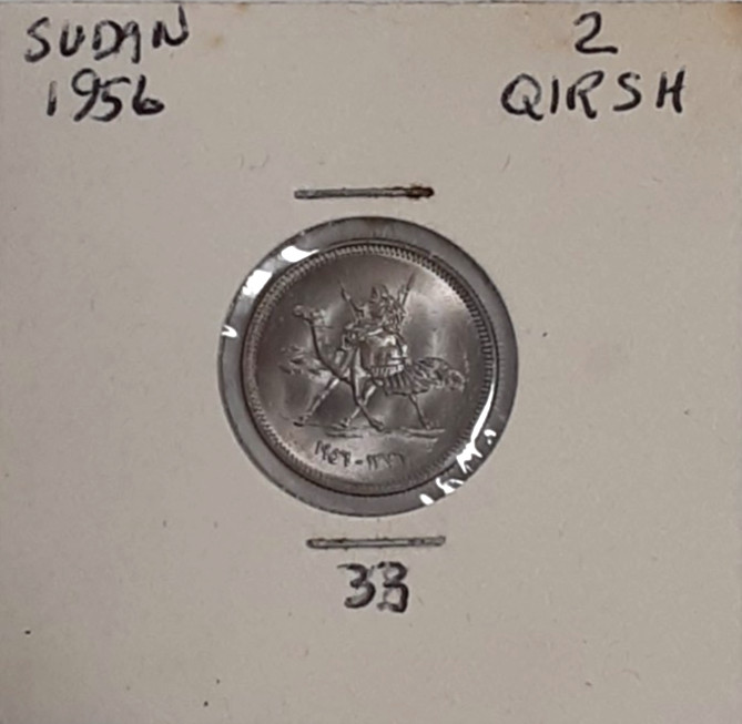 Read more about the article 1956 Sudan 2 Qirsh Copper-Nickel Coin-KM#33  Uncirculated w/Toning