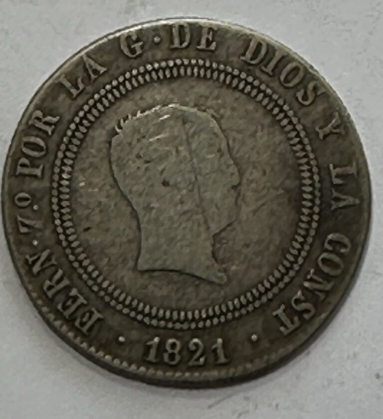 Read more about the article Spain 1821 10 Reales de Vellon Silver Coin Madrid S R  KM 560.2 VF-