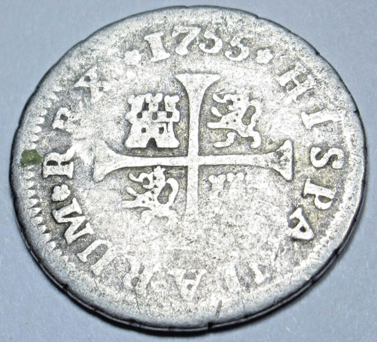 Read more about the article 1755 Spanish Silver 1/2 Reales Antique Colonial Cross 1700s Pirate Treasure Coin