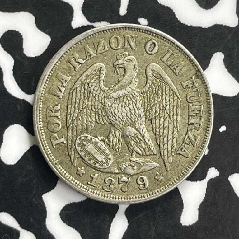 Read more about the article 1879 Chile 1 Decimo Lot#C0172 Silver! Nice!