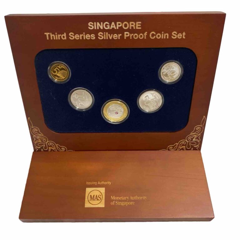Read more about the article 2013 SINGAPORE Third Series Silver Proof Coin Set  5 pcs with  Stand and Box