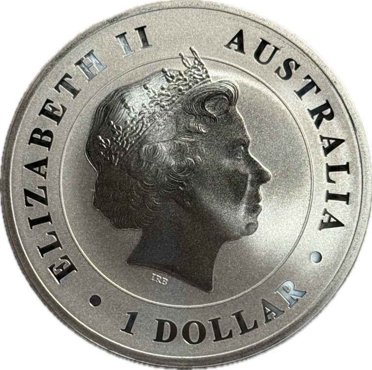 Read more about the article 2014 Australia 1 oz Silver $1 Saltwater Crocodile BU Coin (1)