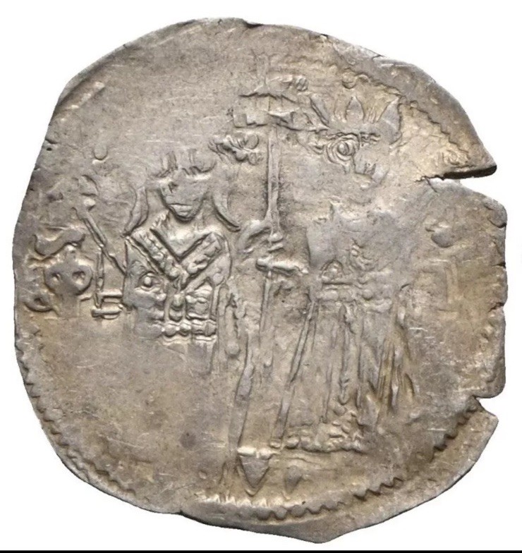 Read more about the article SERBIA Medieval Stefan Uros IV. Dusan et Elena 1331-1355  Dinar 1.3gr SB133EZ