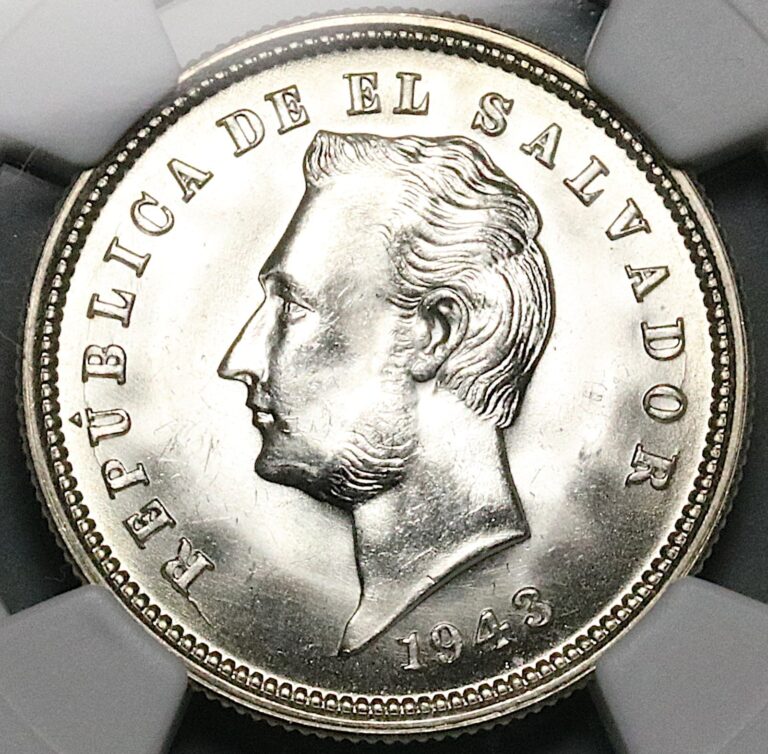 Read more about the article 1943 NGC MS 64 El Salvador 25 Centavos Gem 90% Silver Coin (25101902D)