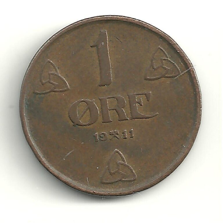 Read more about the article A VERY NICELY DETAILED HIGH GRADE 1911 NORWAY 1 ORE COIN-JUL702