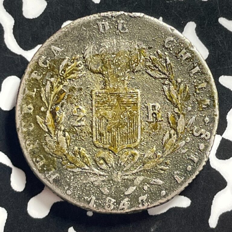Read more about the article 1843-So Chile 2 Reales Lot#JM0029 Silver! Scarce! Deposits