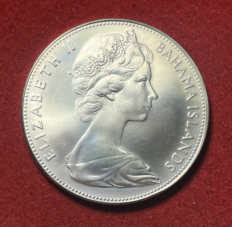 Read more about the article Bahamas 1970 5 Dollars Silver Coin KM#10 T5242a