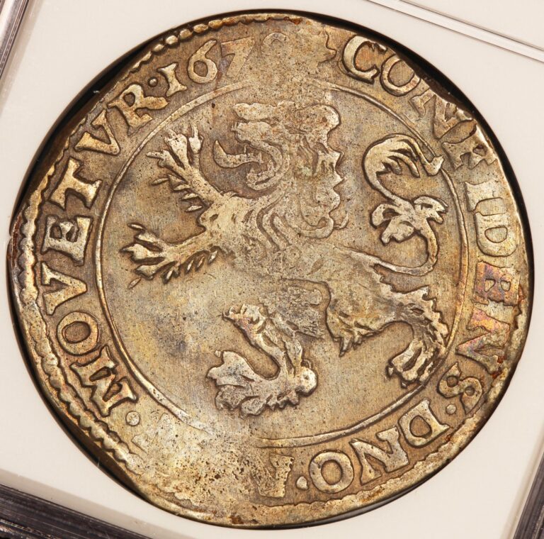 Read more about the article 1670 Netherlands West Friesland 1 Lion Daalder Silver Coin NGC VF 35 – DAV-4870
