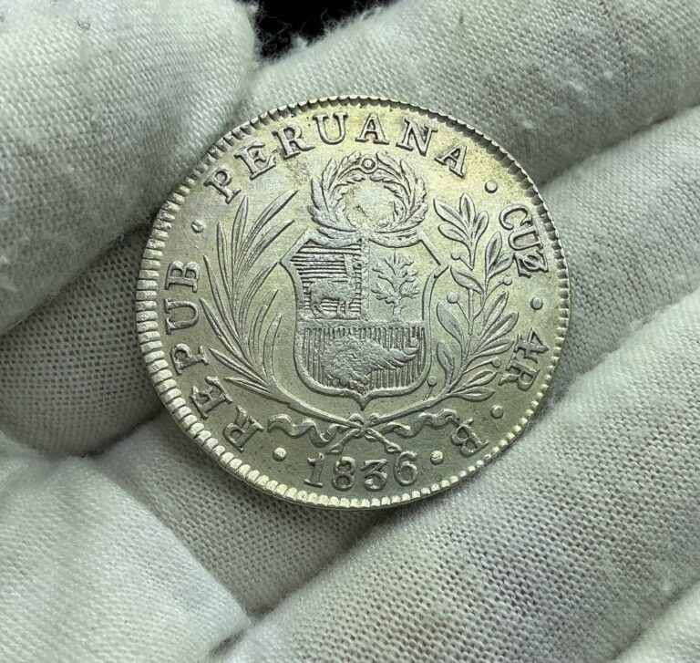 Read more about the article 1836-B Peru Cuzco 4 Reales VF+ Standing Liberty Silver Coin U30