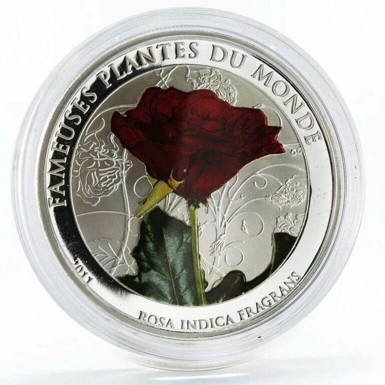 Read more about the article Benin 100 francs Famous World Plants series The Rose colored coin 2011