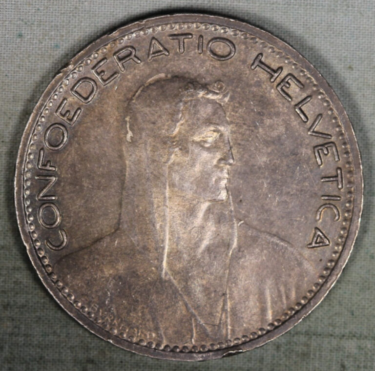 Read more about the article Switzerland 1923-B ~  Herdsman ~ 5 Francs Silver Swiss Coin