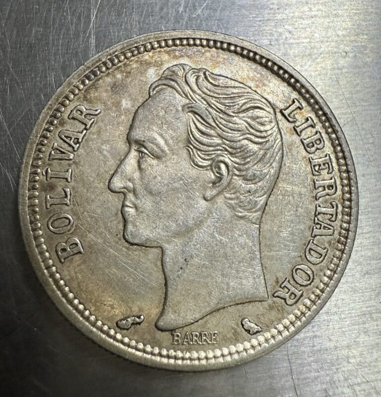 Read more about the article Venezuela 1960 Bolivar Silver Coin Gr.5  Nice Condition.