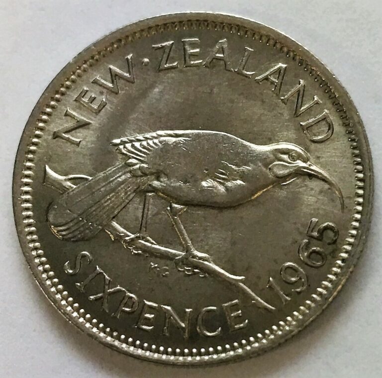 Read more about the article NEW ZEALAND 1965 . SIXPENCE . ERROR / VARIETY . BROKEN WING . DIE ERROR