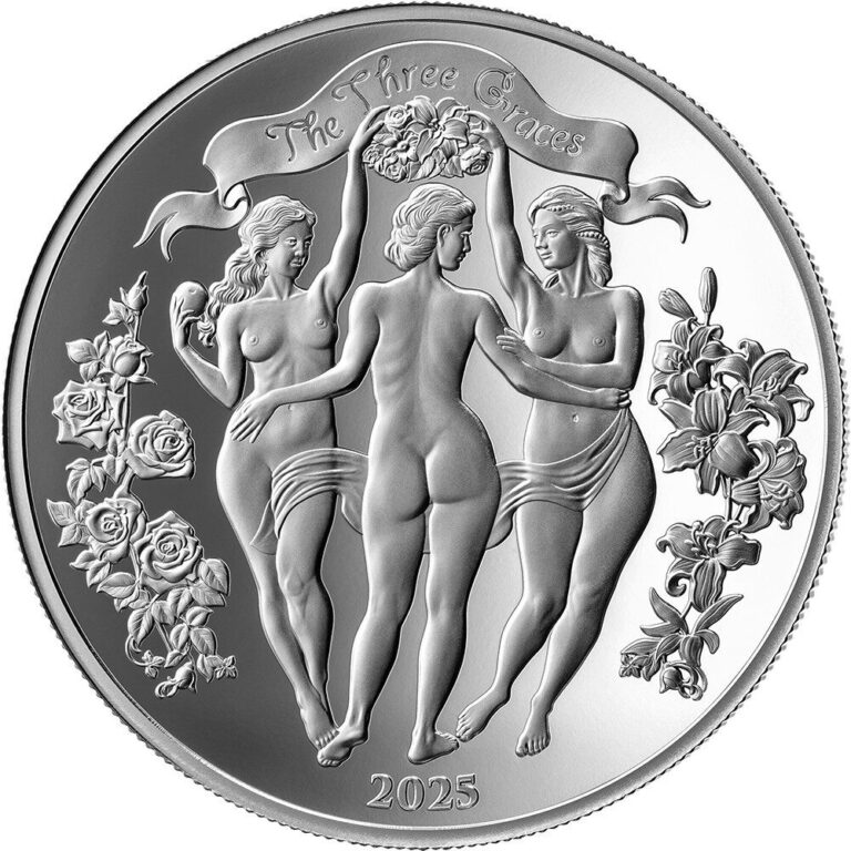 Read more about the article The Three Graces BU Celestial Beauty 1 Oz Silver Coin 1000 Francs Cameroon 2025
