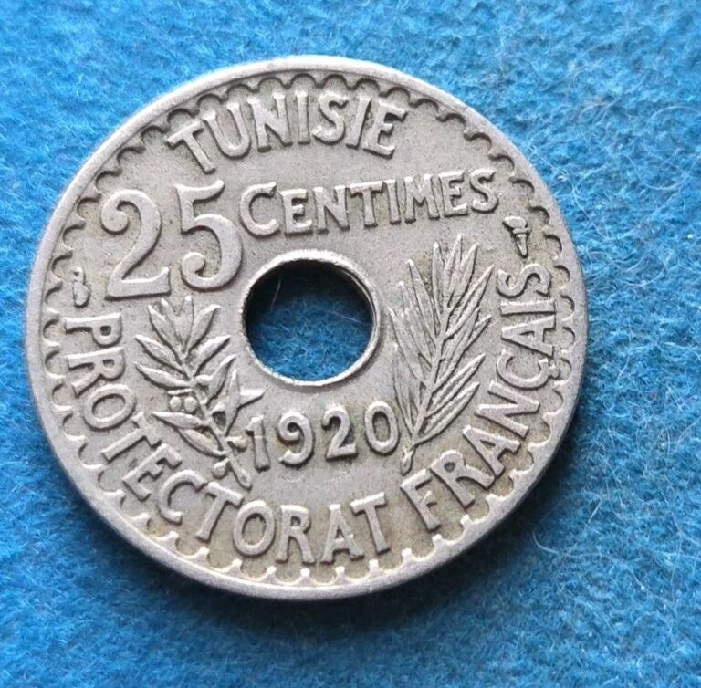 Read more about the article [Tunisia] – 25 Centimes Obsolete Design (Ah1338/1920) Coin  -S