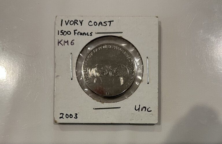 Read more about the article Ivory Coast 1500 CFA Francs/1 Africa (Dual Denomination) 2003 Coin UNC