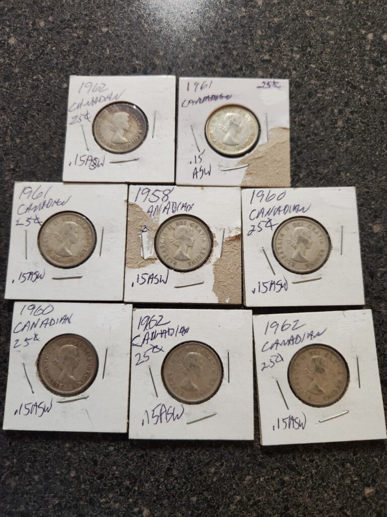 Read more about the article 1958-1962 Canada Silver Quarters Queen Elisabeth II – 80% SILVER