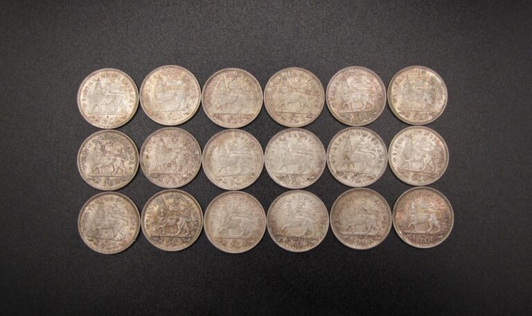 Read more about the article ETHIOPIA MENELIK II 1895-A SILVER GERSH – BULK LOT OF 18 x UNCIRCULATED COINS