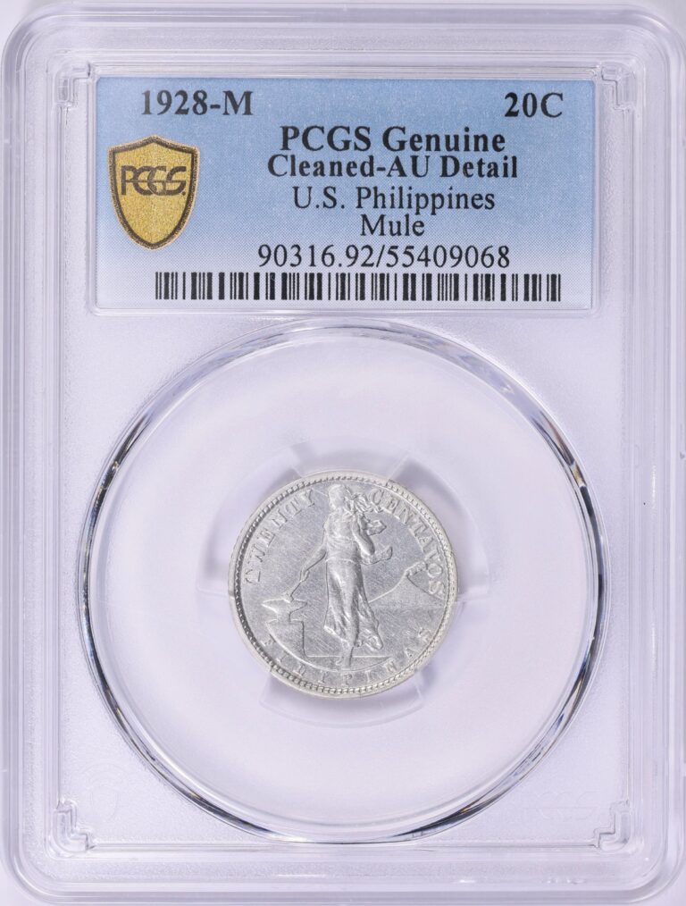 Read more about the article 1928-M US PHILIPPINES SILVER 20 CENTAVOS MULE Rare Key Date!!!  PCGS AU DETAILS