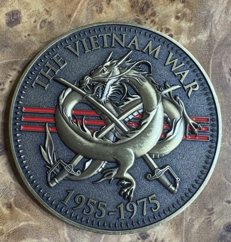 Read more about the article The Vietnam War Dragon Medallion Coin Honoring Those Who Served 1.75” Bronze