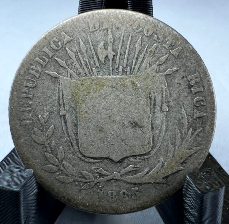 Read more about the article 1865 Costa Rica 10 Ten Centavos  Silver  KM# 111