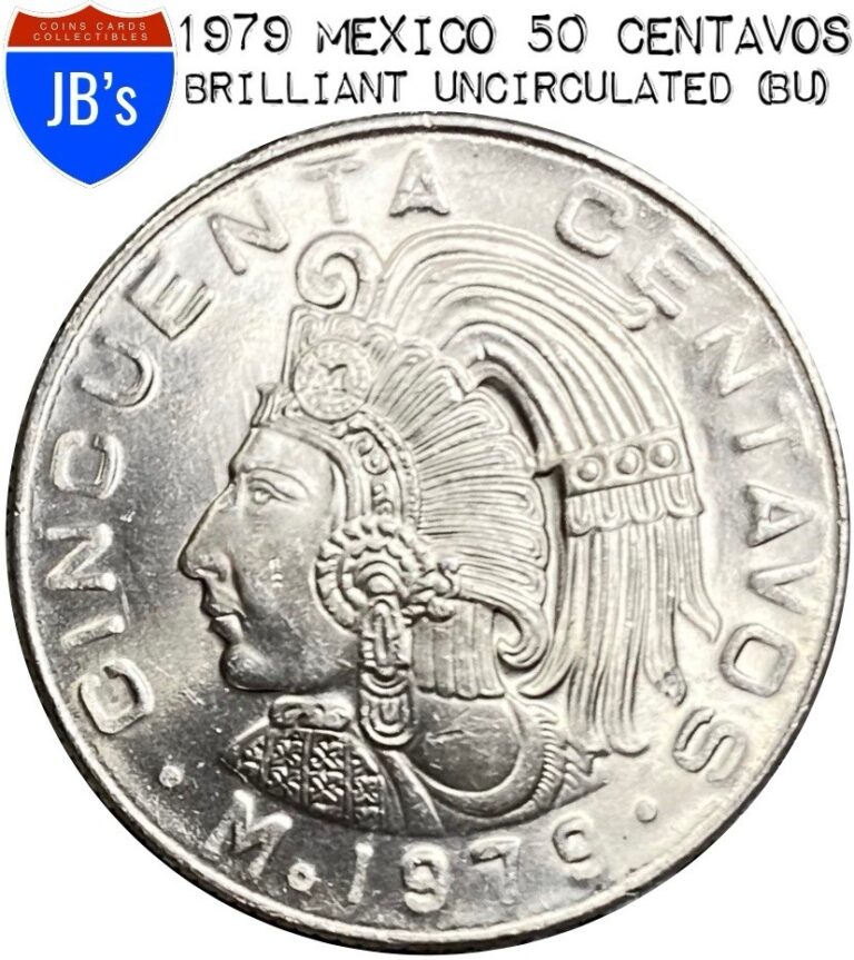 Read more about the article 1979 Mexico Cincuenta Centavos 50 Cents Coin – BRILLIANT UNCIRCULATED (BU)