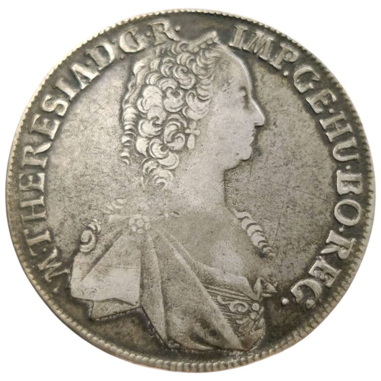 Read more about the article 1760 Tyrol Thaler Taler Maria Theresa Austrian States Large Silver Coin 12I