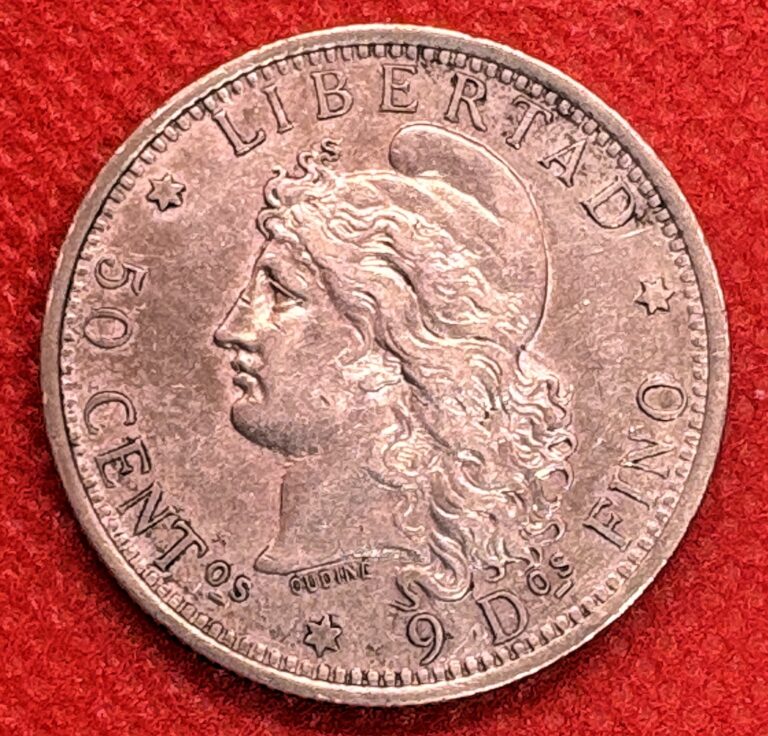 Read more about the article 1882 Argentina 50 Centavos Silver Coin High Grade – 143 years old – NICE COIN