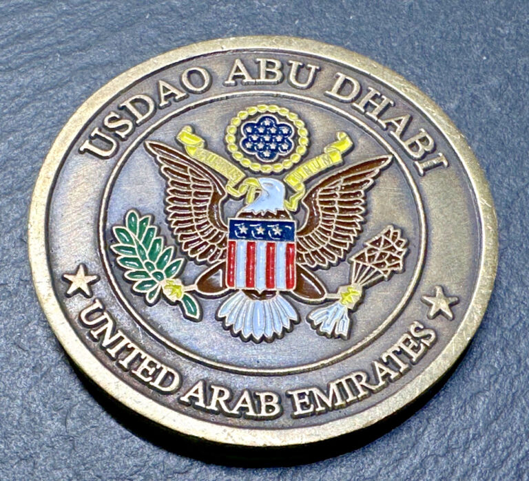 Read more about the article DEFENSE ATTACHE SYSTEM USDAO ABU DHABI UNITED ARAB EMIRATES CHALLENGE COIN H708