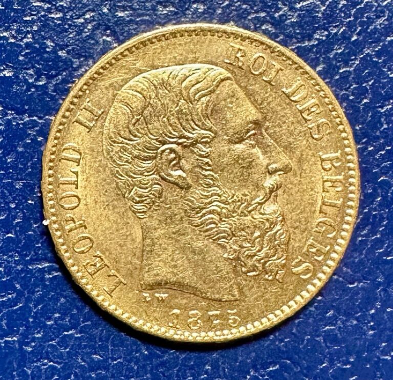 Read more about the article Rare Beautiful 1875 Belgium 20 Francs (GOLD) AGW .1867 KM 37