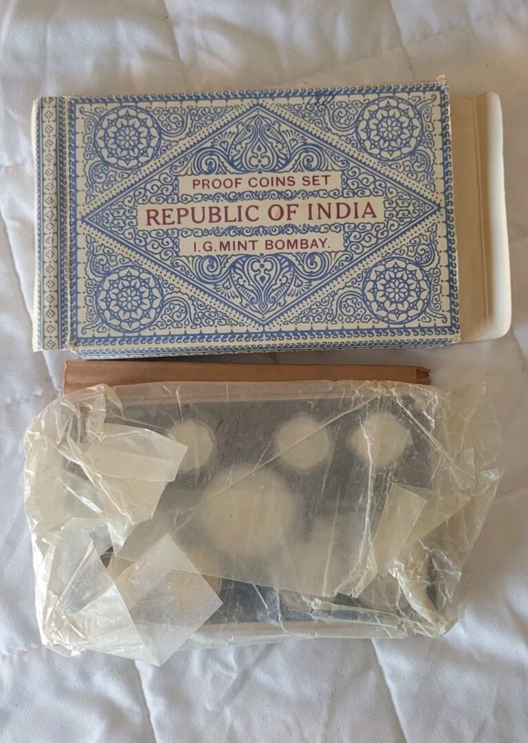 Read more about the article 1971 India 9-Coin Proof Set Bombay Mint Gem Proof Coins w/ Box and COA