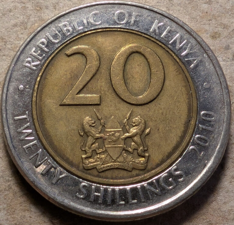 Read more about the article Kenya 20 shillings 2010 bi-metallic coin