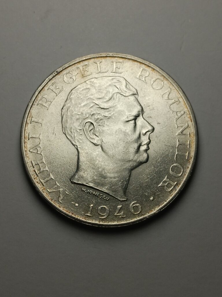 Read more about the article 1946 Romania Mihai I Silver 100 000 Lei (Uncirculated  Toning)