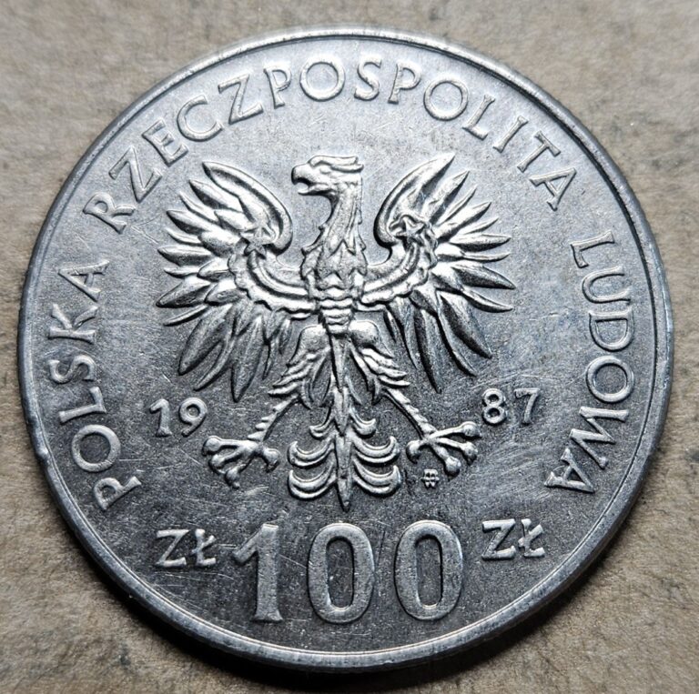 Read more about the article 1987 Poland 100 Zlotych – Polish Coin – 2 479 000 Mintage – Beautiful Coin