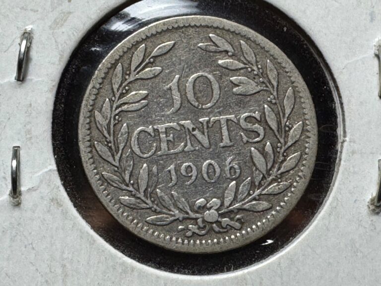 Read more about the article T2: Liberia 1906 Silver 10 Cents. Free PROMPT Shipping.