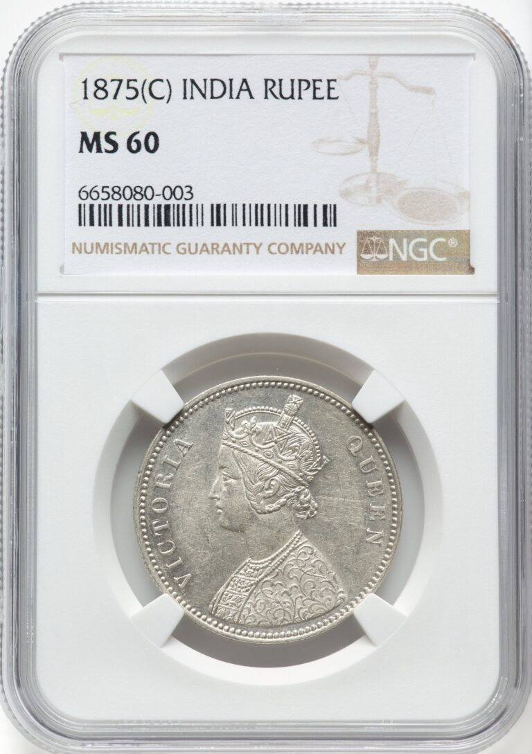 Read more about the article India 1875(C) Rupee NGC MS 60