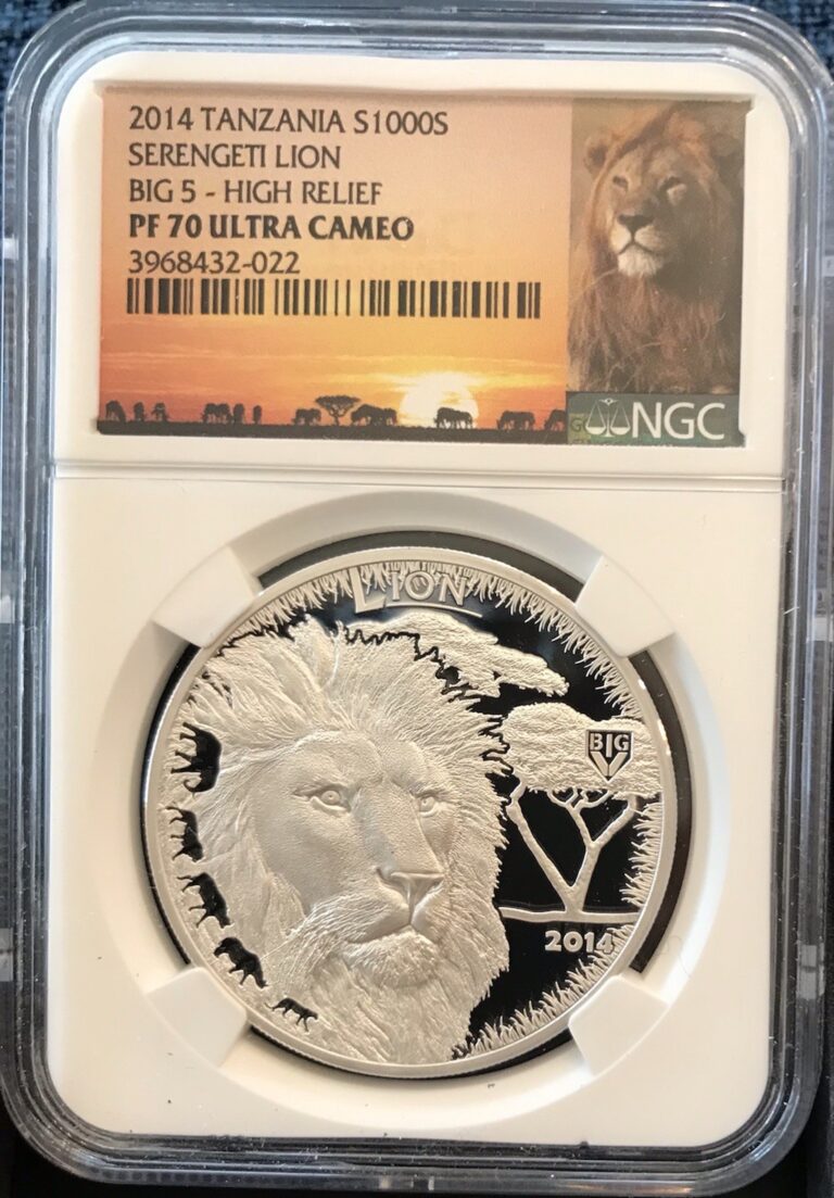 Read more about the article 2014 Tanzania 1oz Silver Coin Big 5 PF70 Ultra Cameo Proof Serengeti Lion #1328
