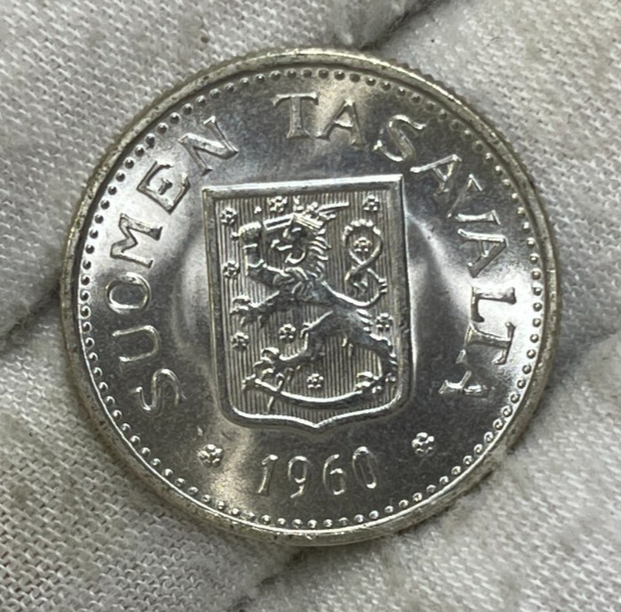 Read more about the article 1960 Finland 100 Markkaa Silver Coin Key Date 290 000 Mintage BU Condition